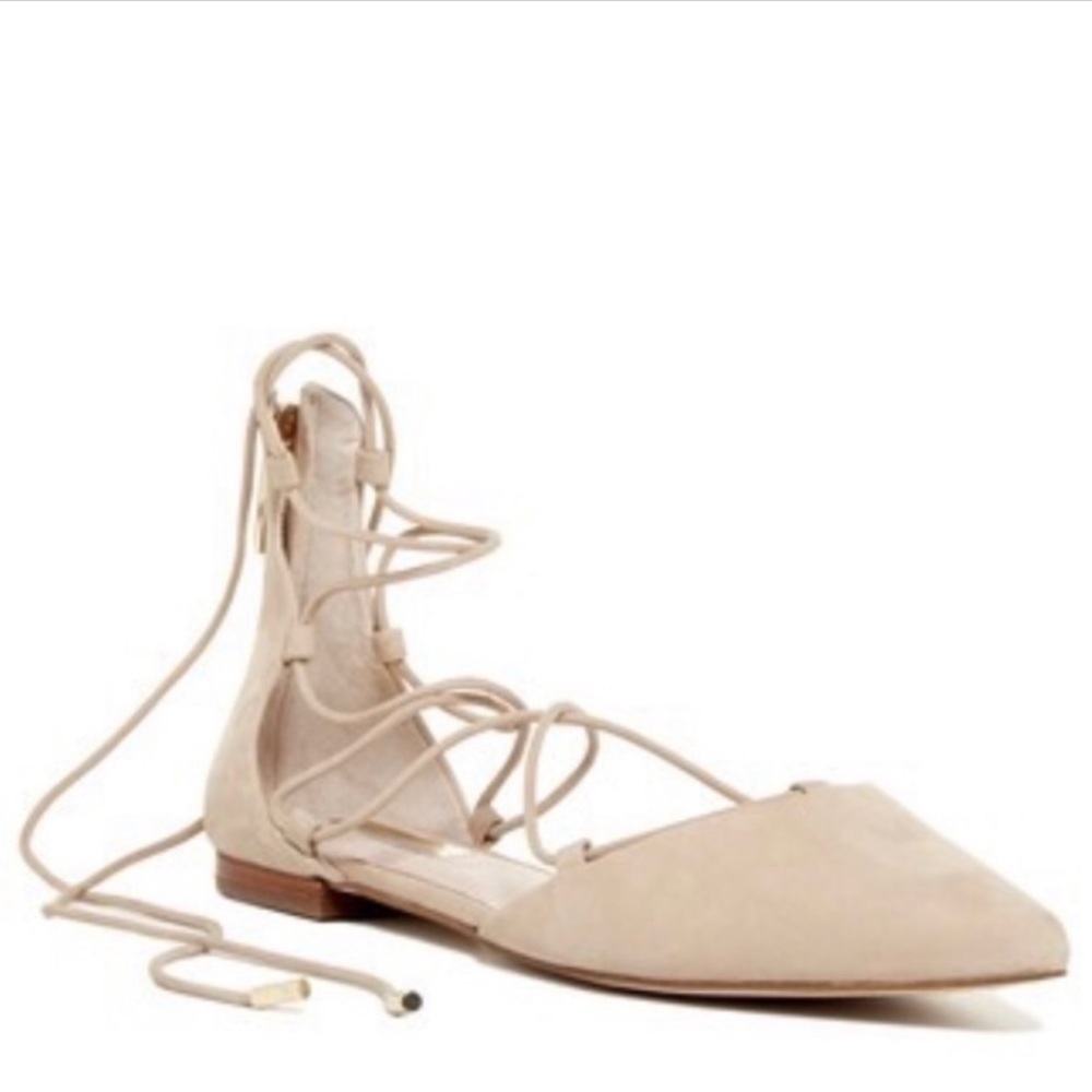 NEW Louise et Cie Nude Lace Up Flats